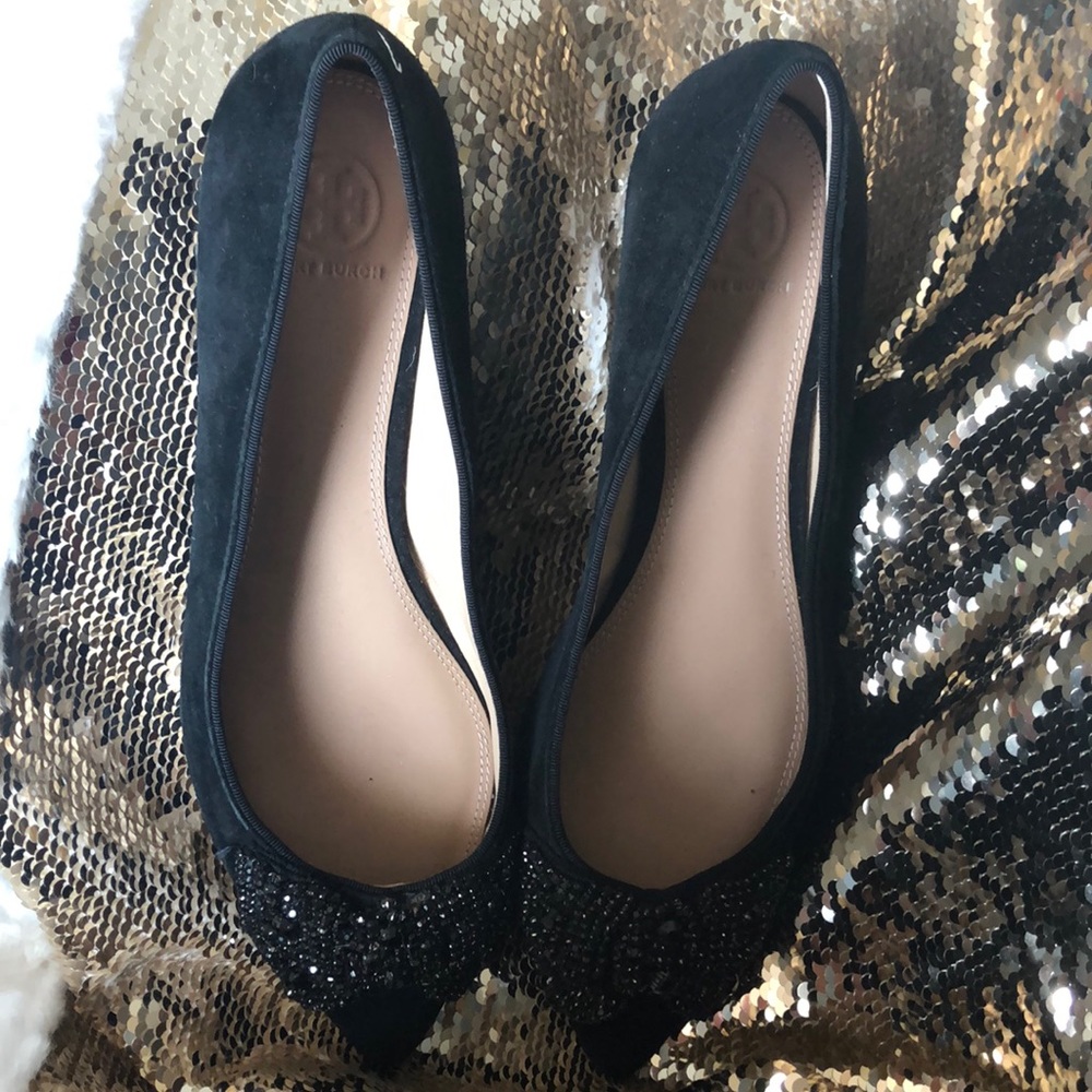 Tory Burch black flats size 9.5 only worn once